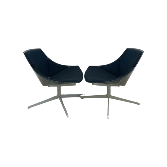 Space Lounge Chair by Jehs + Laub for Fritz Hansen, 2007 – Black Lacquered Shell, Steel Base