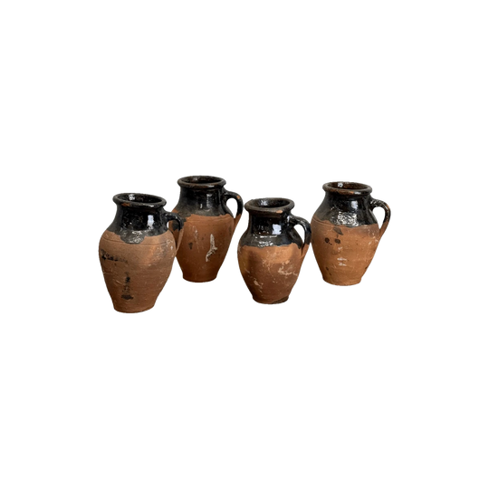 Konya Glazed Turkish Terracotta Pot with Handle
