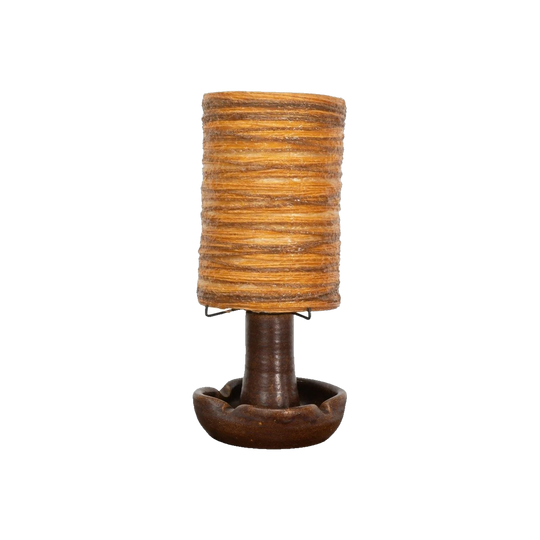 Accolay Ceramic Table Lamp with Resin Rope Shade, France, 1960s