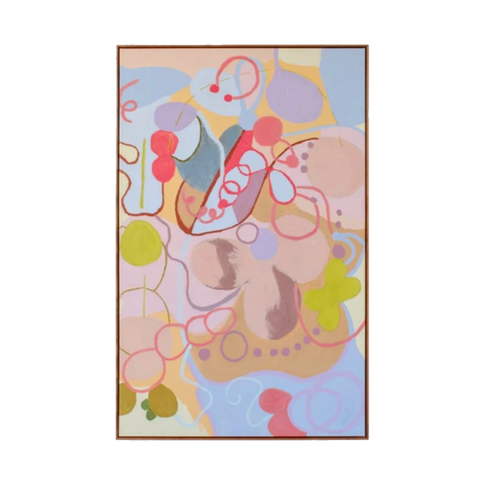 Billie Baker — “You Wish I Was in Your Dreams”, Pigment/Acrylic/Oil Pastel on Recycled Canvas, Recycled Oak Frame, 90 x 143 cm