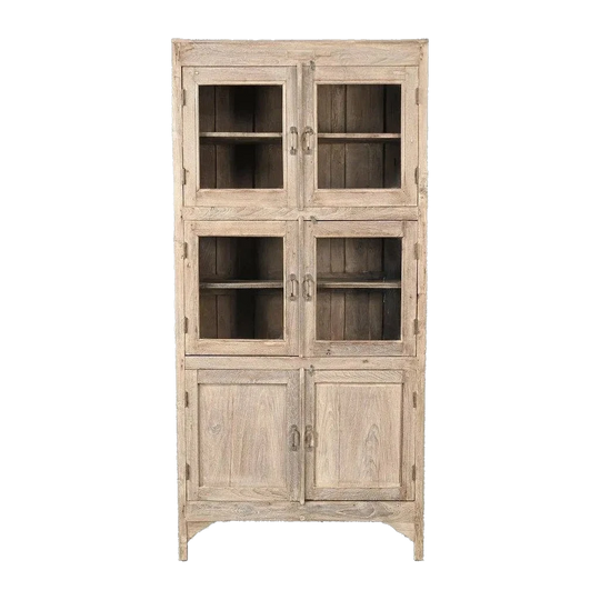 SUNBLEACHED VINTAGE GLASS ALMIRAH