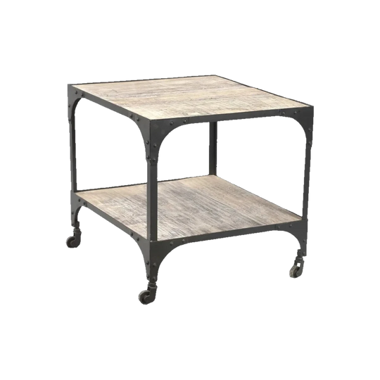 INDUSTRIAL IRON SIDE TABLE RAW FINISH