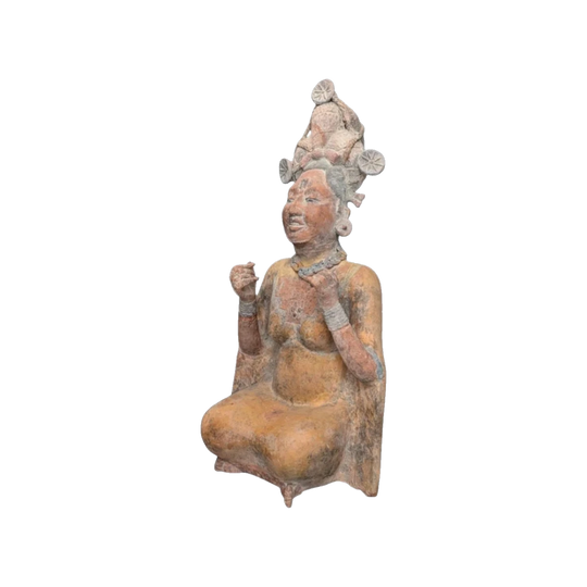 Antique Hand-Modelled Terracotta Indian Devotional Figure, Early 20th Century