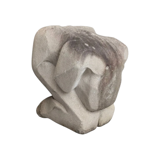 Monumental Mid-20th Century Modernist Figurative Sculpture — Hand-Carved Stone