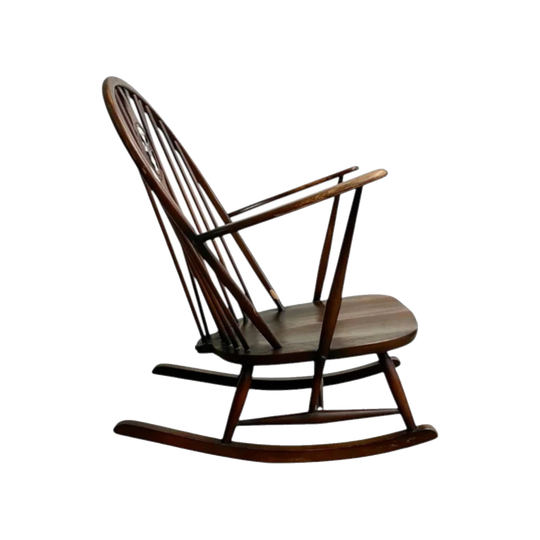 Mid-Century 'Windsor' Beech & Elm Rocking Chair by Ercol, c.1960