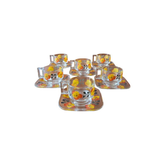 Attributed to Joe Colombo ‘Flora’ Espresso Cups and Saucers – Set of 6, Made in Italy