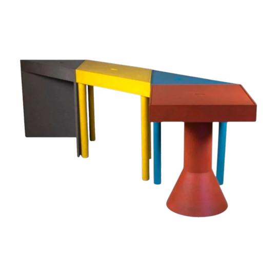 Massimo Morozzi for Cassina Tangram Four-Piece Table Setting, Harlequin Pastel, Ex Studio Artes, Postmodern