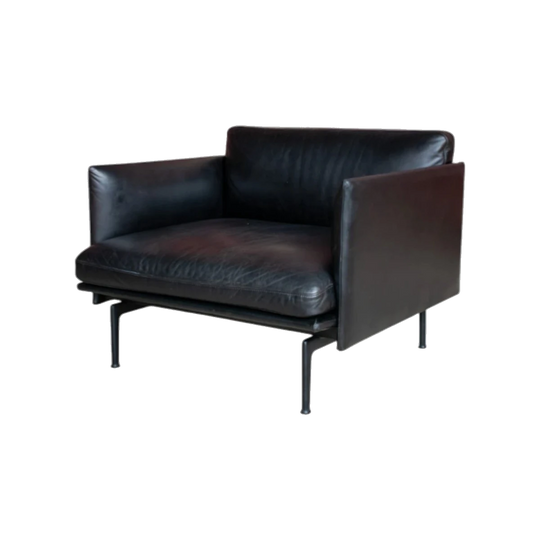Muuto Outline Armchair by Anderssen & Voll, Black Camo Leather