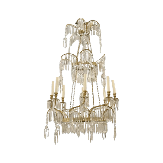 Russian Gilt Bronze and Crystal Chandelier 1800s