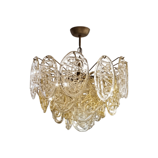 Italian Murano Ragnatela Glass Chandelier