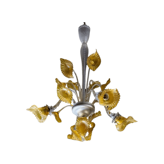 Murano Glass Flower Chandelier in Sogni Di Cristallo