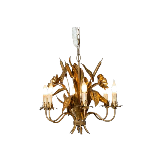 Hollywood Regency Wheat Chandelier