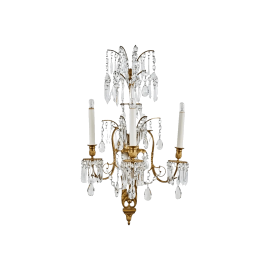 Russian Gilt and Bronze Crystal Wall Sconce