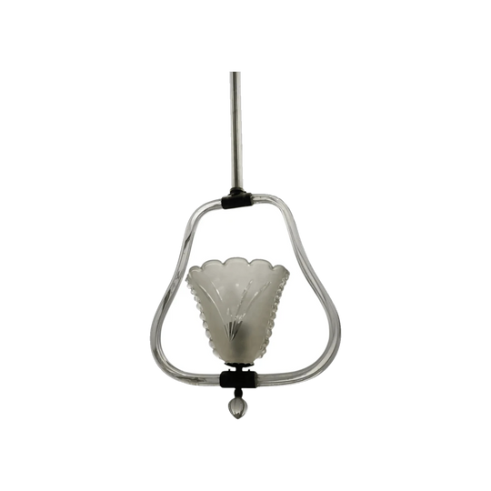 Frosted Murano Glass Pendant 1950s