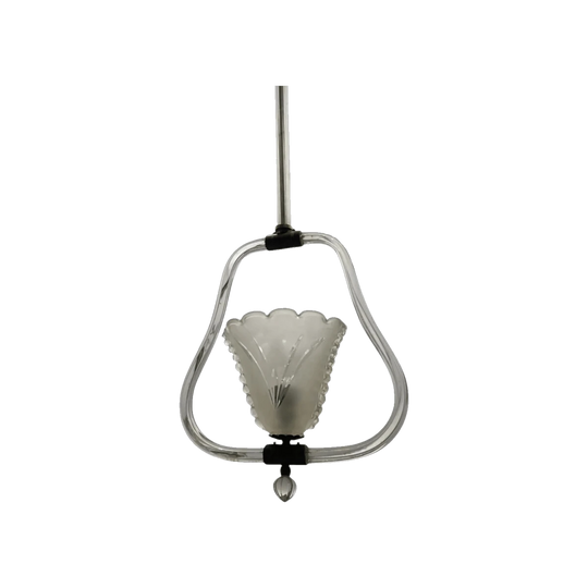 Frosted Murano Glass Pendant 1950s