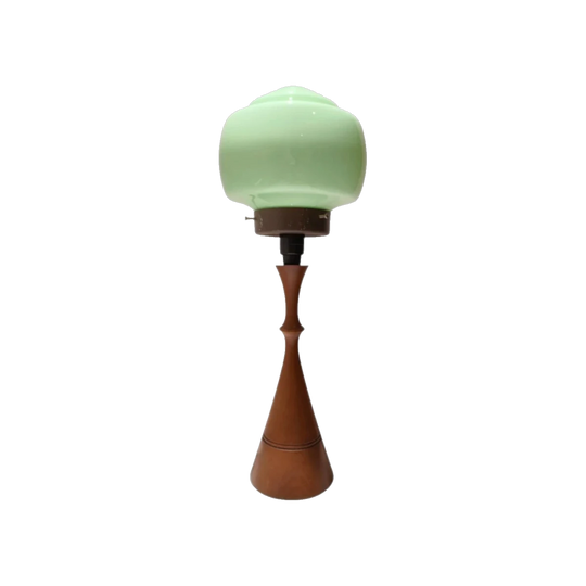 Gorgeous MCM Retro Solid Teak Table Lamp