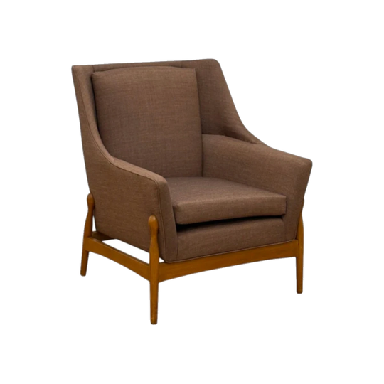 Mid-Century ‘Matchstick’ Teak Armchair, Upholstered in Kvadrat Atlas