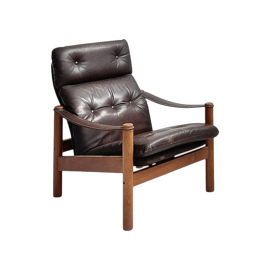 Ebbe Gehl & Søren Nissen 'Beo' Lounge Chair, Teak Frame with Original Leather Upholstery