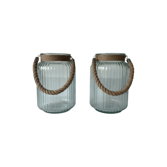 Rustic Charm Glass Lantern Jars