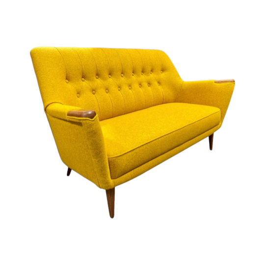 MID CENTURY 2 seater 1965 ‘Modern Lounge’ settee, newly upholstered.