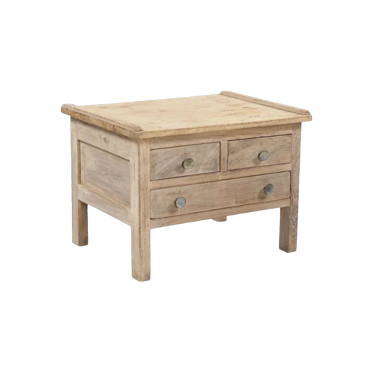 THREE DRAW VINTAGE TEAK CHEST