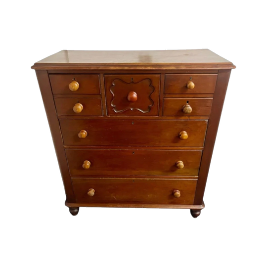 Australian Victorian Cedar Seven-Drawer Chest of Drawers, Early 1900s