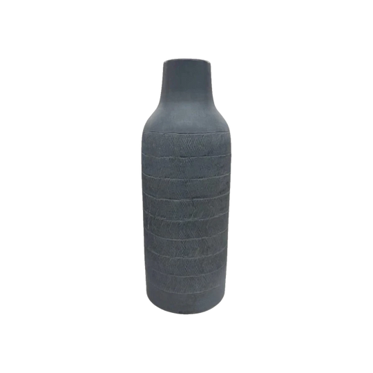 Textured Charcoal Ceramic Vessel