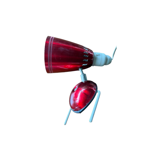 Mid-Century Anodised Bedside Lamp, c1960s, Ruby Red