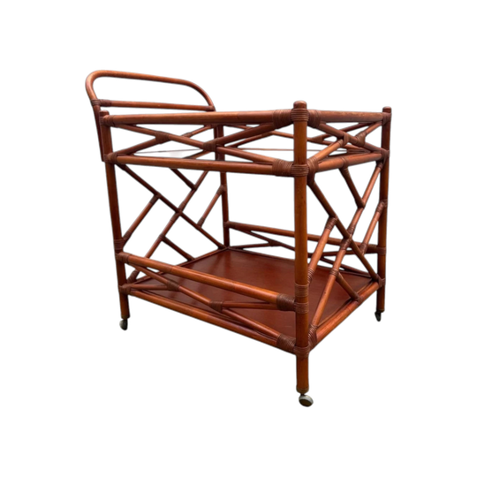 Vintage Cane Tea Trolley