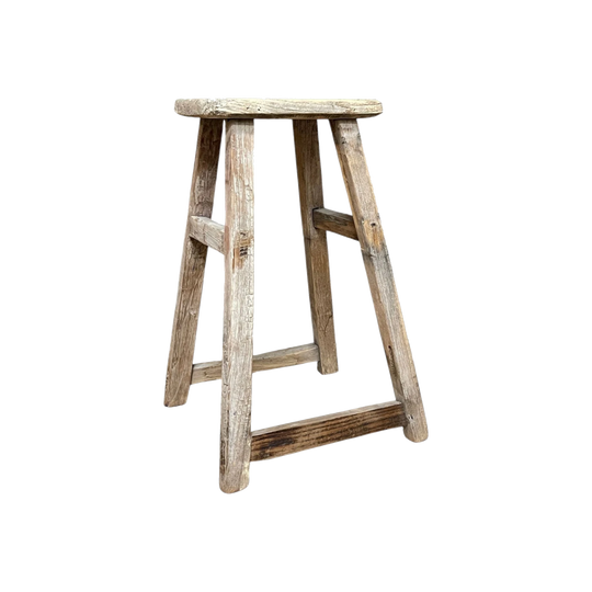 Chinese Provincial Stool in Reclaimed Elm Wood