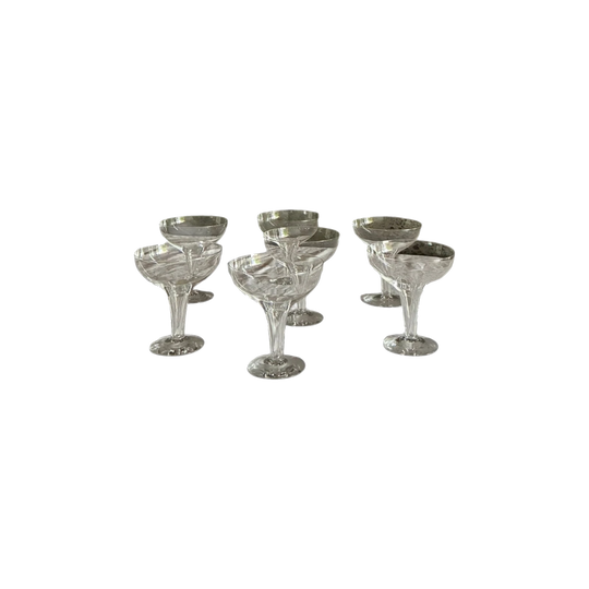 VINTAGE ORREFORS CHAMPAGNES SET OF SEVEN