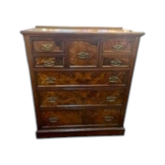 Australian walnut chest of 7 drawers fitted with original brass handles