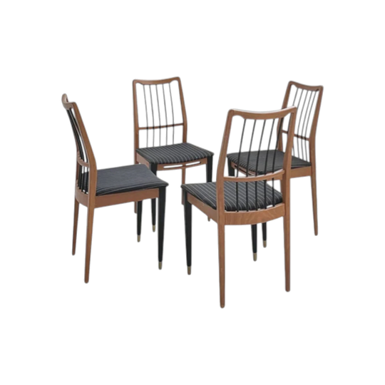 Set of Four Swedish Spoke-Back Chairs