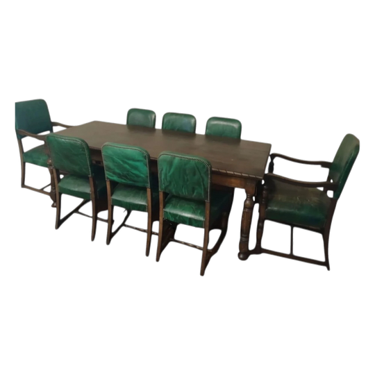 Vintage oak dining table set