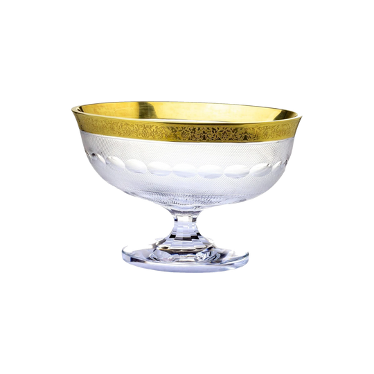 Large Moser 'Splendid' Lead‑Free Crystal Centrepiece with 24‑Karat Gilt Rim