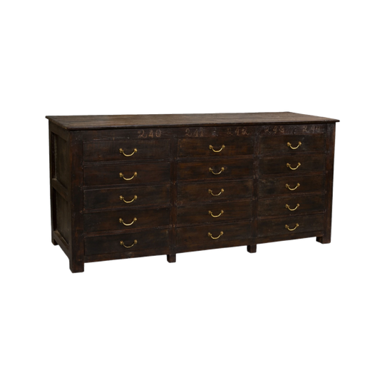 Vintage Indian 15 Drawer Sideboard
