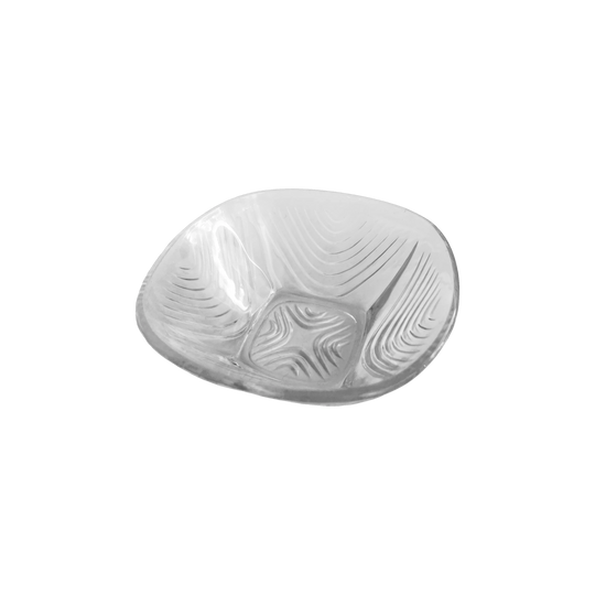 Vintage Glass Square Snack Bowl with Boomerang Pattern, 13.8 cm