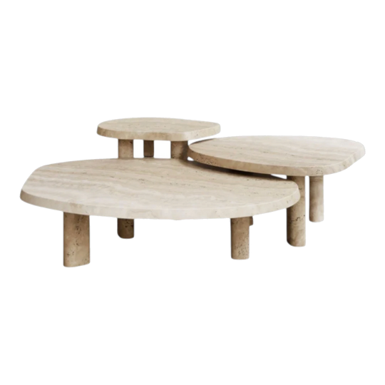 3 Piece Constantin Coffee Table in Navona Travertine