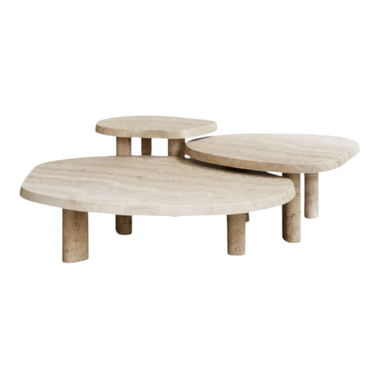 3 Piece Constantin Coffee Table in Navona Travertine