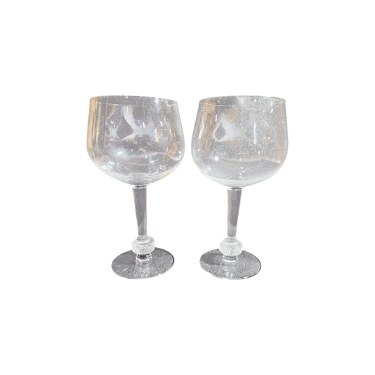 Lalique France Pair of Crystal Goblets, 16.5 cm H