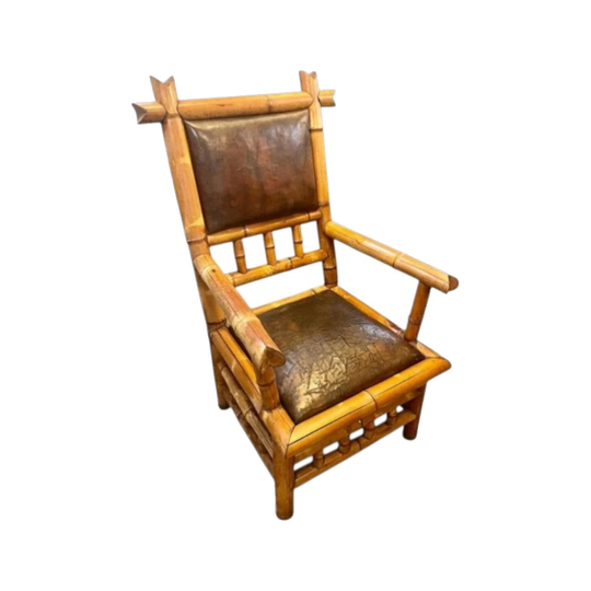 French chinoiserie bamboo armchair