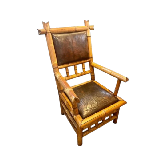 French chinoiserie bamboo armchair