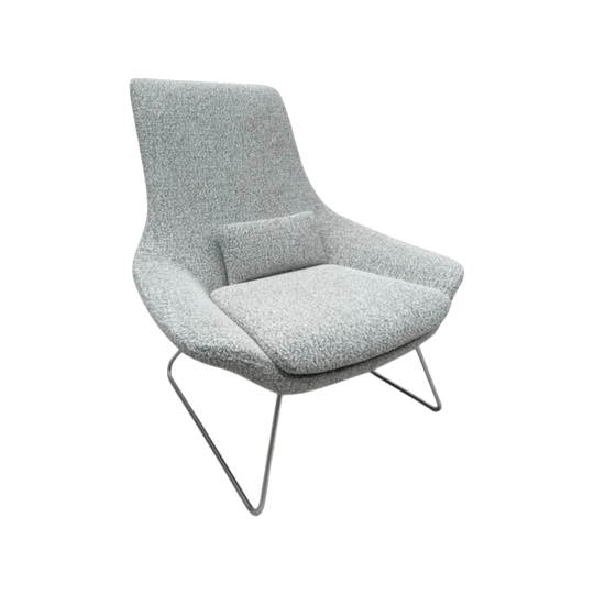 Flow Chair by Pearson Lloyd for Walter Knoll (2002), Reupholstered in Warwick Stradbroke ‘Gull’ Bouclé