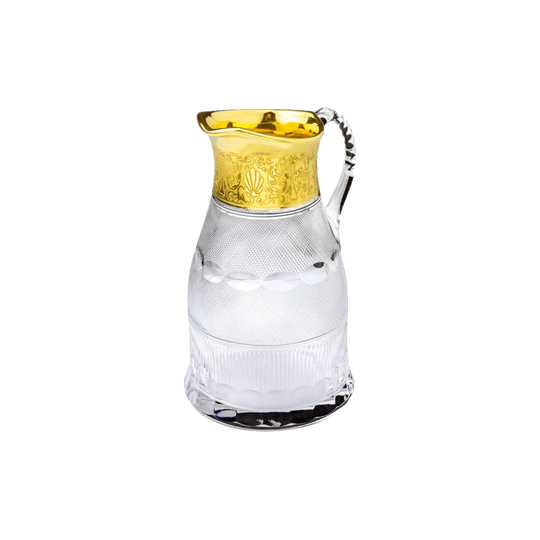 Moser Glassworks 'Splendid' Large Lead‑Free Crystal Pitcher with 24‑Karat Gilt Rim