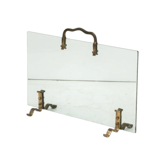 Mid-20th Century Italian Glass Fire Screen, in the Manner of Fontana Arte