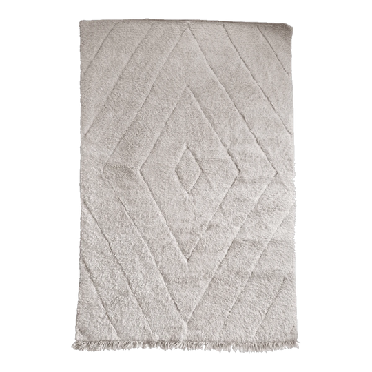 Large Moroccan Beni Ourain Rug, Soft Cream Handwoven Wool — 2550 x 1650 mm