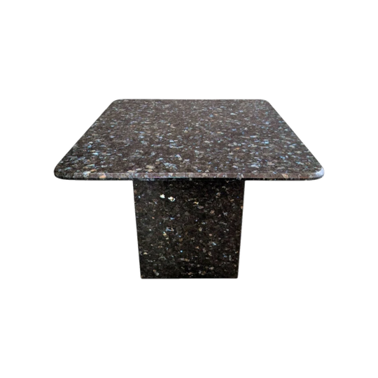 1980s Blue Pearl Labradorite Granite Monolithic Pedestal Coffee Table