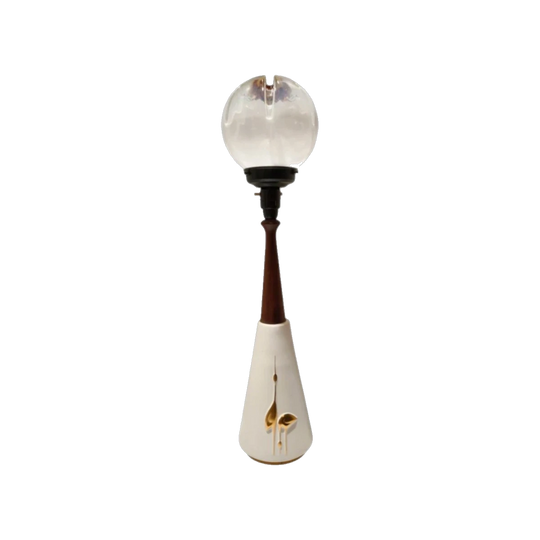 MCM Retro Ceramic and Teak Table Lamp