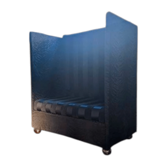 Scandàl Italia Sculptural Club Sofa Loveseat Couch Armchair with Brass Castors Couch Made in Italy