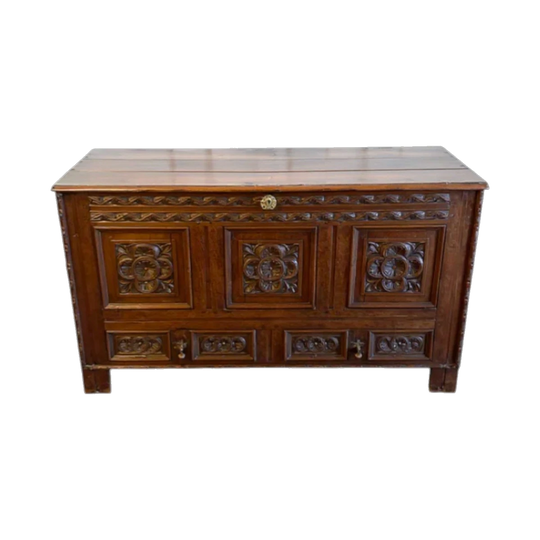 17th century Carved Oak Chest